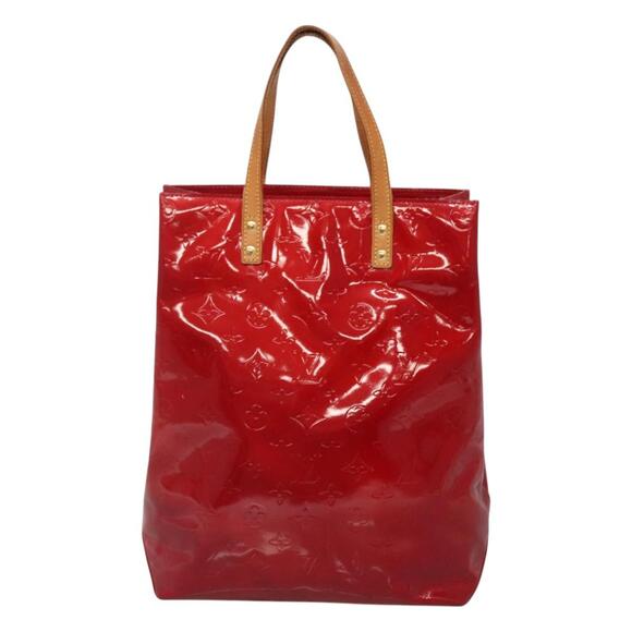 LOUIS VUITTON Monogram Vernis Reade MM Hand Bag Red Rouge M91086 - Picture 2 of 12